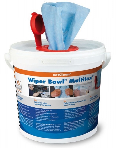ZVG-Hygiene, Wiper Putztuch-Bowl Multitex im Spendereimer, feuchte Reinigungstücher, VE: 6 Eimer