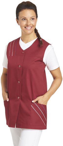 LEIBER-Jobwear, Hosenkasack, Arbeits-Berufs-Kasack, ohne Arm, MG190, bordeaux