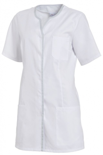 LEIBER-Jobwear, Damenkasack, Arbeits-Berufs-Kasack, weiss/silbergrau