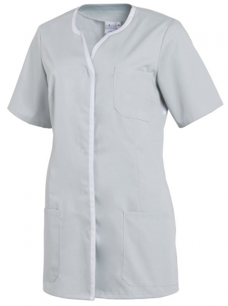 LEIBER-Jobwear, Damenkasack, Arbeits-Berufs-Kasack, silbergrau/weiss