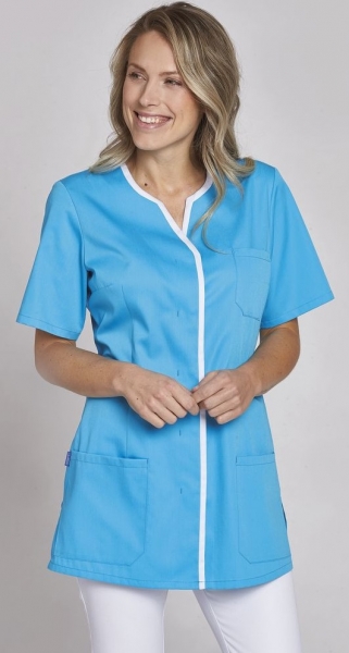 LEIBER-Jobwear, Damenkasack, Arbeits-Berufs-Kasack, trkis/weiss