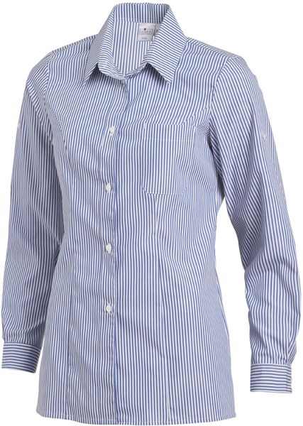 LEIBER-Jobwear, Damenbluse, Arbeits-Bluse, ca. 125 g/m², weiß/blau