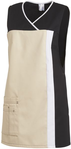 LEIBER-Jobwear, Überwurfschürze, Arbeits-Berufs-Schürze, hellsand/schwarz