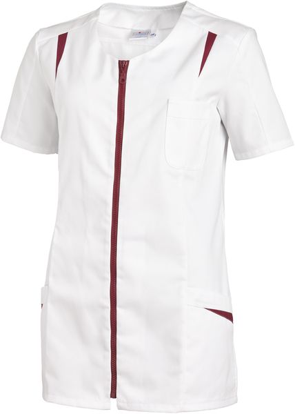 LEIBER-Jobwear, Hosenkasack, Arbeits-Berufs-Kasack, 1/2 Arm, wei/beere