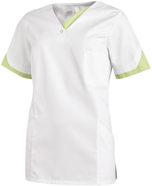 LEIBER-Jobwear, Damen-Schlupfjacke, Arbeits-Berufs-Jacke, 1/2 Arm weiss/hellgrn