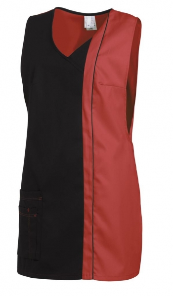LEIBER-Jobwear, Überwurfschürze, Arbeits-Berufs-Schürze, ca. 215g/m², schwarz/rot