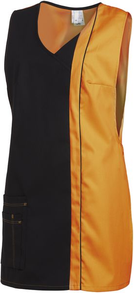 LEIBER-Jobwear, Überwurfschürze, Arbeits-Berufs-Schürze, schwarz/sun