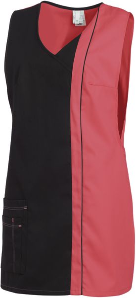 LEIBER-Jobwear, Überwurfschürze, Arbeits-Berufs-Schürze, schwarz/dunkelrosa