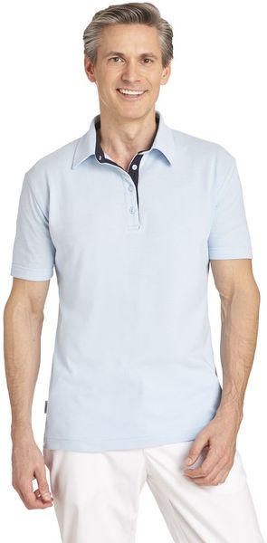 LEIBER-Jobwear, Poloshirt, Arbeits-Berufs-Shirt, Damen & Herren, ca. 220g/m², hellblau/marine