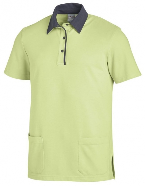 LEIBER-Jobwear, Unisex Poloshirt, Arbeits-Berufs-Shirt, ca. 220g/m², hellgrün/grau