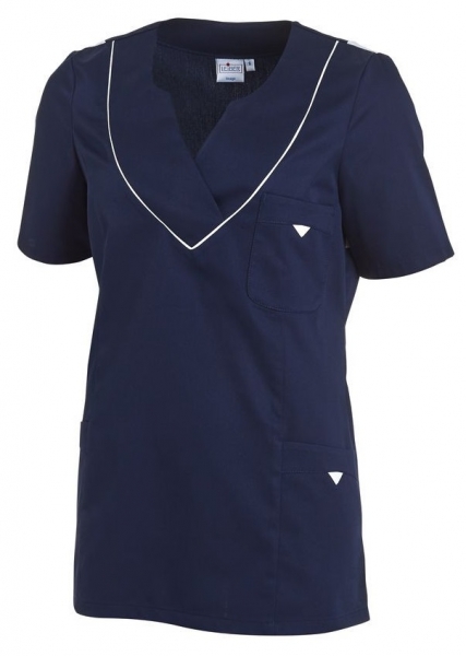 LEIBER-Jobwear, Damen-Schlupfjacke, Arbeits-Berufs-Jacke, 1/2 Arm, marine/wei