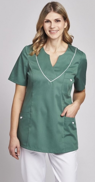 LEIBER-Jobwear, Damen-Schlupfjacke, Arbeits-Berufs-Jacke, 1/2 Arm, olive/wei