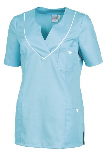LEIBER-Jobwear, Damen-Schlupfjacke, Arbeits-Berufs-Jacke, 1/2 Arm, aqua/wei