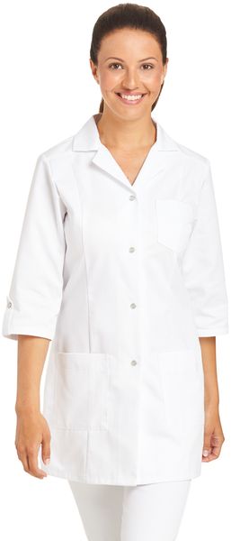 LEIBER-Jobwear, Damen-Longkasack, Arbits-Berufs-Kasack, 3/4 Arm, weiß