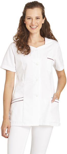 LEIBER-Jobwear, Hosenkasack, Arbeits-Berufs-Kasack, 1/2 Arm, wei