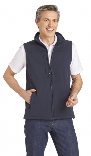 LEIBER-Jobwear, Herren-Softshellweste, Arbeits-Berufs-Weste, marine