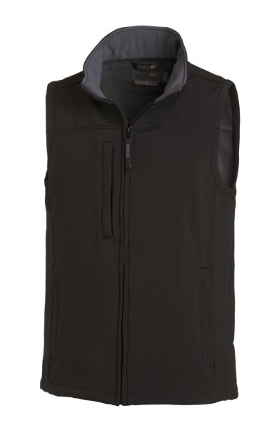 LEIBER-Jobwear, Herren-Softshellweste, Arbeits-Berufs-Weste, schwarz