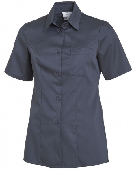 LEIBER-Jobwear, Damenbluse, Arbeits-Bluse, kurzarm, dunkelgrau