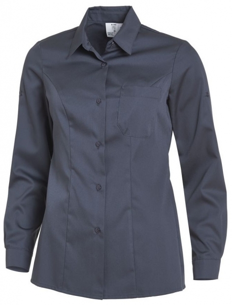 LEIBER-Jobwear, Damenbluse, Arbeits-Bluse, langarm, dunkelgrau