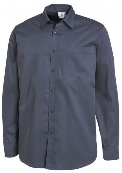 LEIBER-Jobwear, Herrenhemd, Arbeits-Berufs-Hemd, langarm, dunkelgrau