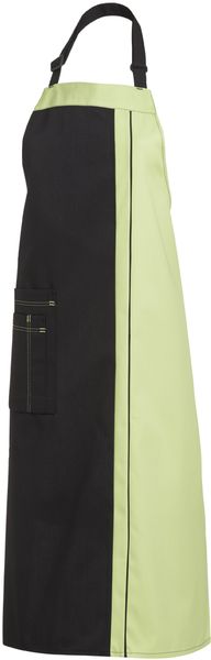LEIBER-Jobwear, Latzschürze, Gastro-Arbeits-Berufs-Schürze, Vorbinder, ca. 215g/m², schwarz/hellgrün