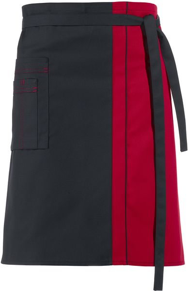 LEIBER-Jobwear, Vorbinder, Gastro-Arbeits-Berufs-Schrze, ca. 215 g/m, schwarz/rot