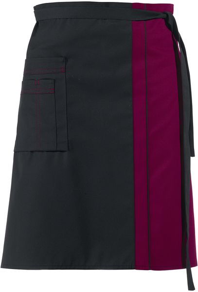 LEIBER-Jobwear, Vorbinder, Gastro-Arbeits-Berufs-Schrze, ca. 215 g/m, schwarz/bordeaux