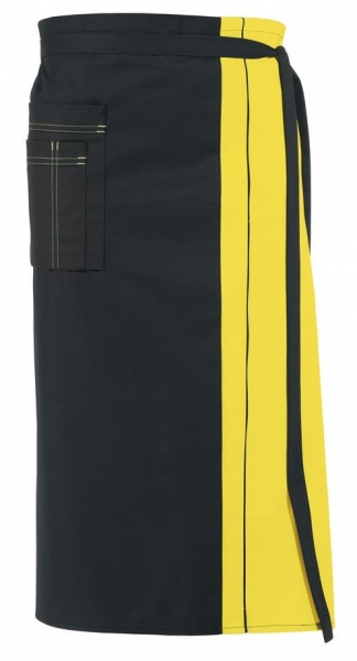 LEIBER-Jobwear, Vorbinder, Gastro-Arbeits-Berufs-Schürze, schwarz/gelb