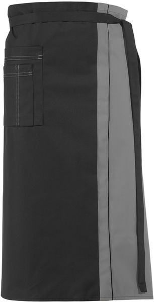 LEIBER-Jobwear, Vorbinder, Gastro-Arbeits-Berufs-Schürze, ca. 215 g/m², schwarz/silbergrau
