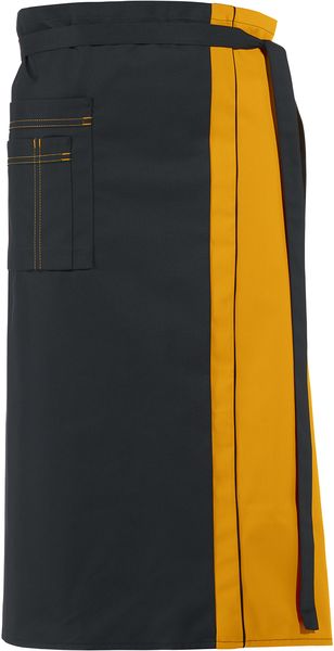 LEIBER-Jobwear, Vorbinder, Gastro-Arbeits-Berufs-Schürze, ca. 215 g/m², schwarz/sun