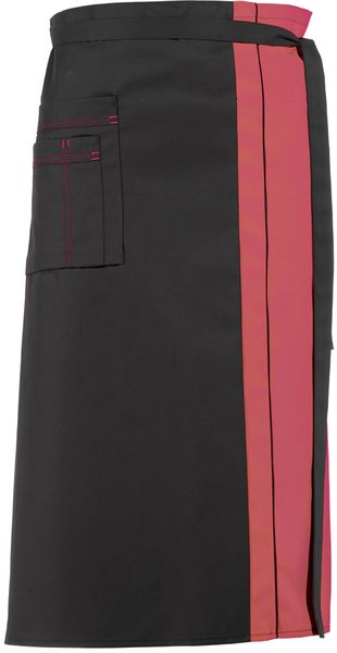 LEIBER-Jobwear, Vorbinder, Gastro-Arbeits-Berufs-Schürze, ca. 215 g/m², schwarz/dunkelrosa