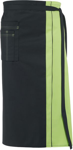LEIBER-Jobwear, Vorbinder, Gastro-Arbeits-Berufs-Schürze, ca. 215 g/m², schwarz/hellgrün