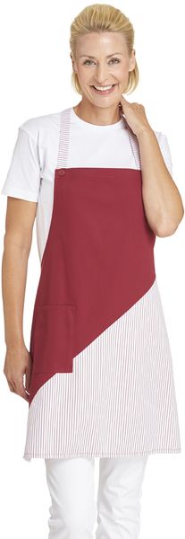 LEIBER-Jobwear, Latzschrze, Damen und Herren, Arbeits-Berufs-Schrze, Vorbinder, ca. 215g/m, bordeaux/wei
