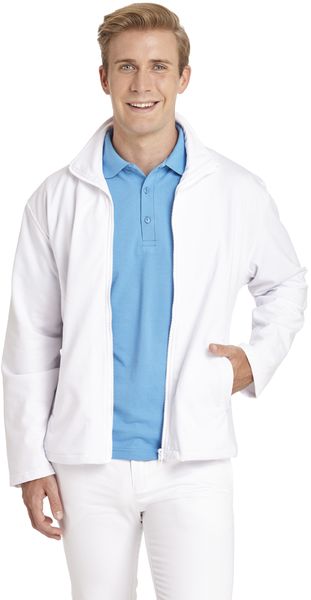 LEIBER-Jobwear, Herren-Sweatjacke, Arbeits-Berufs-Jacke, 1/1 Arm, weiß