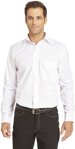 LEIBER-Jobwear, Herrenhemd, Arbeits-Berufs-Hemd, 1/1 Arm, Kentkragen, weiß