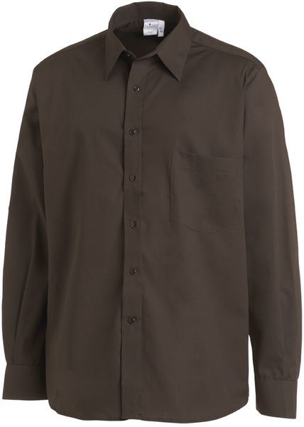 LEIBER-Jobwear, Herrenhemd, Arbeits-Berufs-Hemd, 1/1 Arm, Kentkragen, chocolate