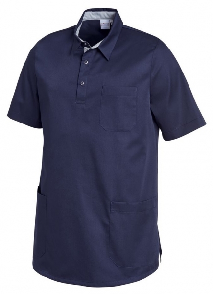 LEIBER-Jobwear, Schlupfkasack, Arbeits-Berufs-Kasack, kurzarm, marine/silbergrau