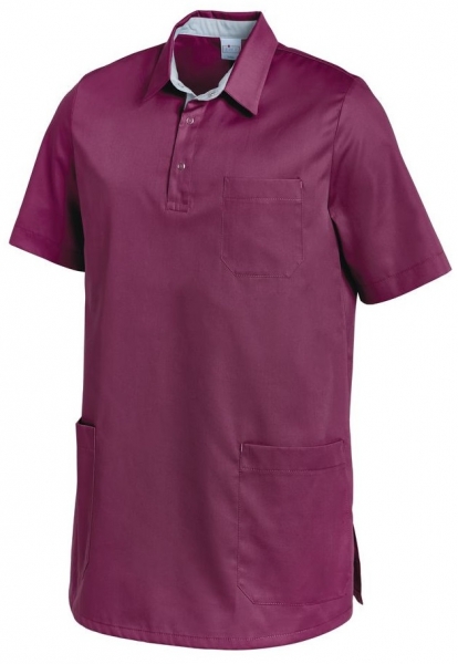 LEIBER-Jobwear, Schlupfkasack, Arbeits-Berufs-Kasack, kurzarm, beere/silbergrau