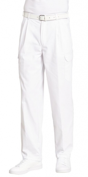 LEIBER-Jobwear, Herren-Arbeits-Berufs-Hose, Bundhose, 250 g, wei