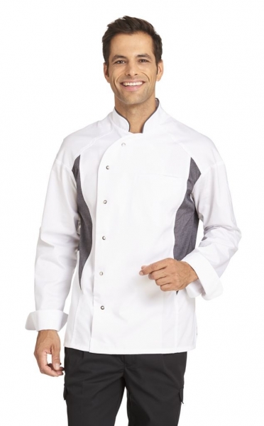 LEIBER-Jobwear, Kochjacke, ca. 180g/m, wei/grau