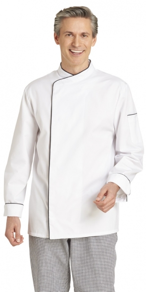 LEIBER-Jobwear, Herren-Kochjacke, ca. 190g/m, wei/schwarz