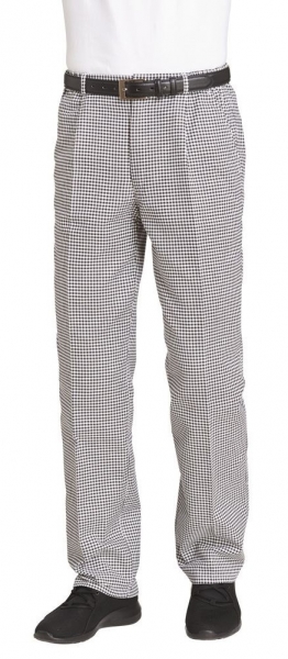 LEIBER-Jobwear, Kochhose, Bäckerhose, Damen & Herren, ca. 260 g/qm, schwarz/weiß pepita