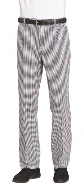 LEIBER-Jobwear, Kochhose, Bäckerhose, ca. 230 g/qm, schwarz/weiss-pepita