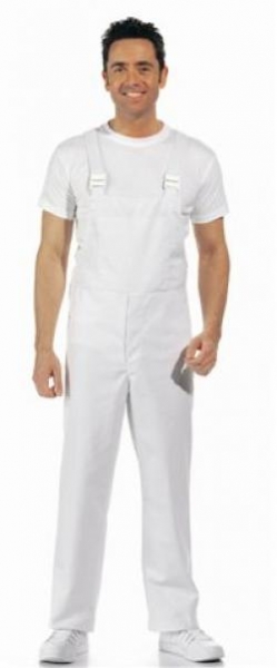 Leiber-Jobwear, Food-HACCP-Latzhose, Arbeits-Berufs-Hose, ca. 245 gr, wei
