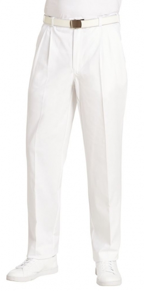LEIBER-Jobwear, Herren-Arbeits-Berufs-Hose, Bundhose, 215 g, wei
