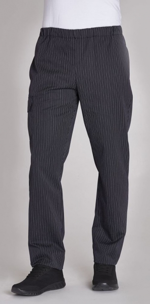 LEIBER-Jobwear, Herren-Arbeits-Berufs-Hose, Bundhose, Schlupfhose, 200 g, schwarz/wei