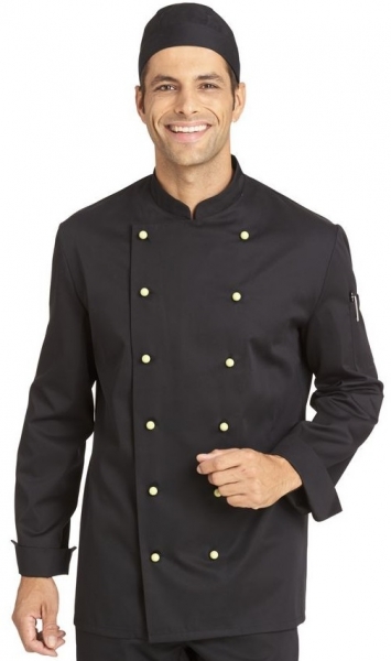 LEIBER-Jobwear, Kochjacke fr Damen u Herren, schwarz, 215 g/qm