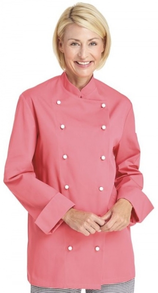 LEIBER-Jobwear, Kochjacke fr Damen u Herren, dunkelrosa, 215 g/qm