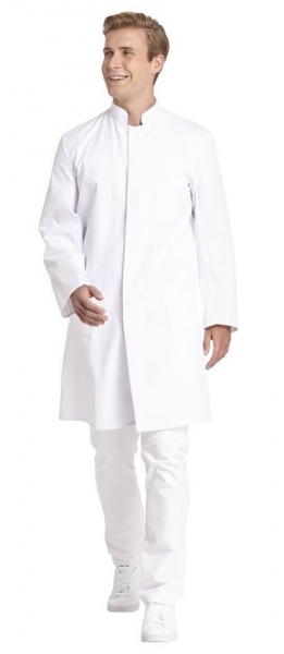 LEIBER-Jobwear, Herren-Arbeits-Mantel, Berufsmantel, Kittel, 1/1 Arm, weiß