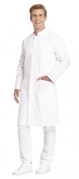 LEIBER-Jobwear, Herren-Arbeits-Mantel, Berufsmantel, Kittel, 1/1 Arm weiß